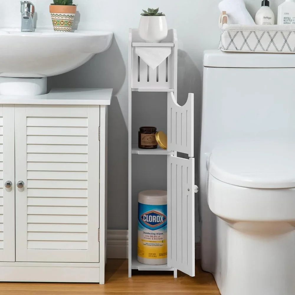 AOJEZOR Bathroom Furniture Sets: Small Bathroom Storage Cabinet Great for Toilet
